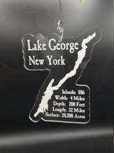 Load image into Gallery viewer, Lake george laser engraved clear acrylic christmas ornament
