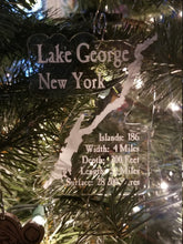 Load image into Gallery viewer, Lake george laser engraved clear acrylic christmas ornament
