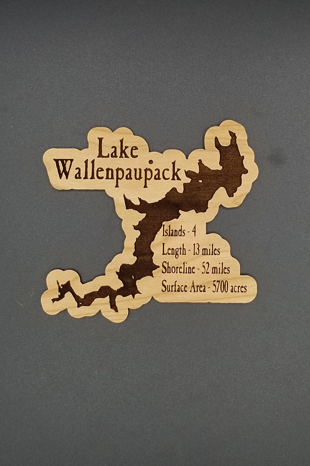 Lake wallenpaupack laser engraved cherry wood christmas ornament