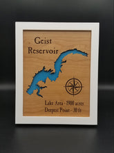 Load image into Gallery viewer, Geist reservoir cut out wooden frame sign
