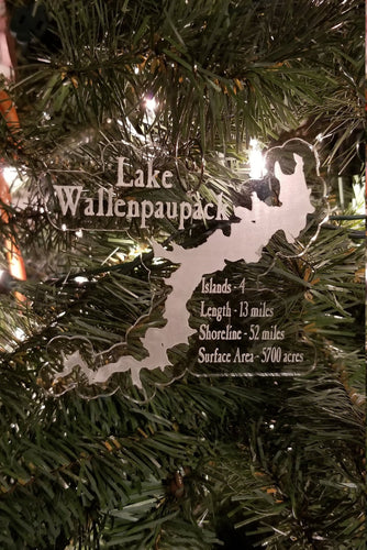 Lake wallenpaupack laser engraved acrylic christmas ornament