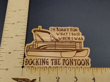 Load image into Gallery viewer, Pontoon boat docking laser engraved cherry wood christmas ornament
