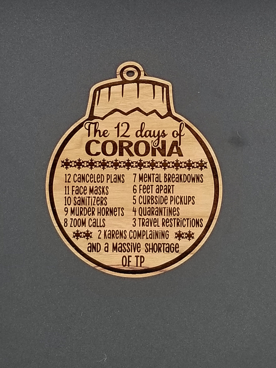 12 days of corona cherry hardwood ornament