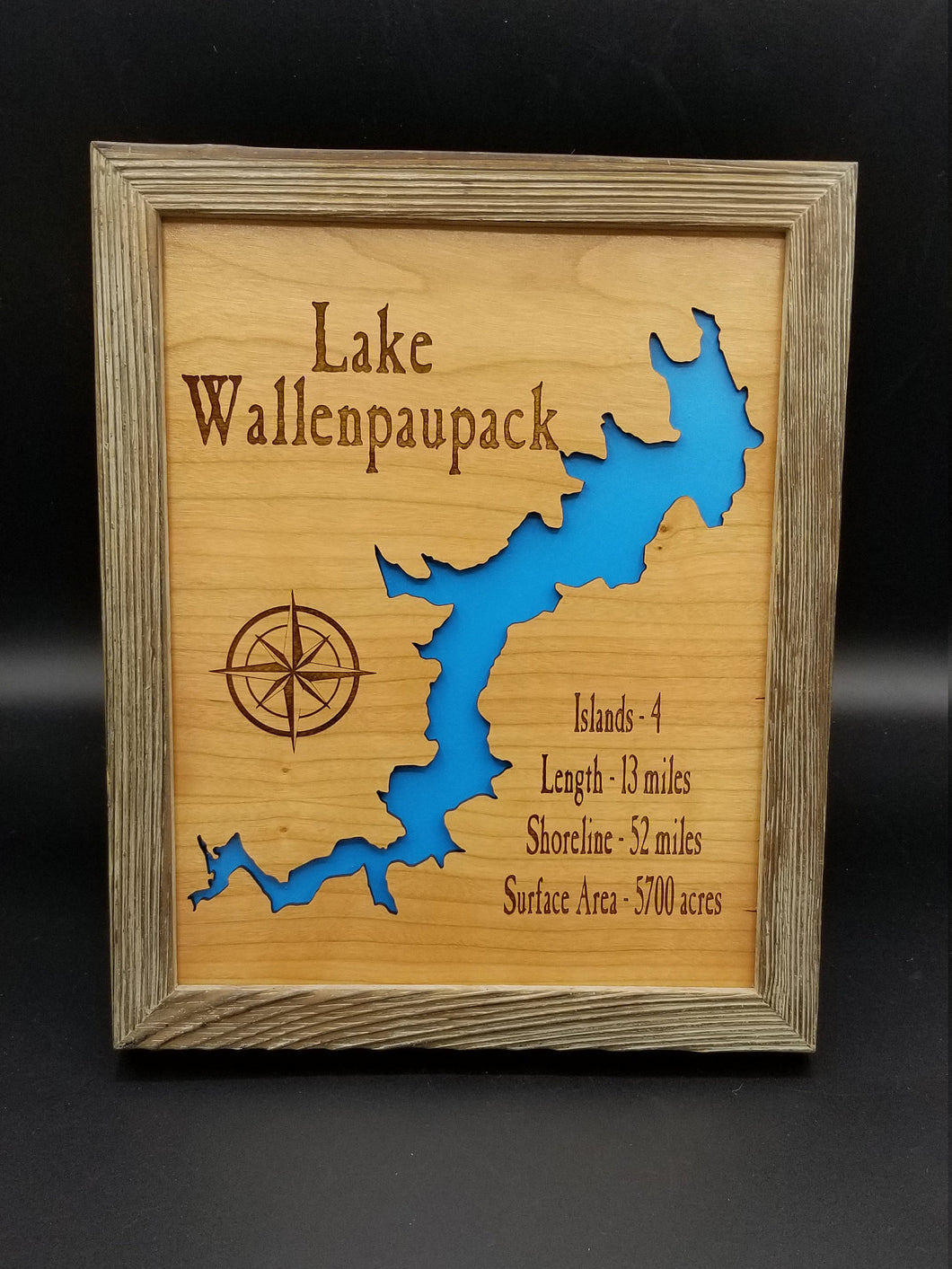 Lake wallenpaupack cut out wooden frame sign