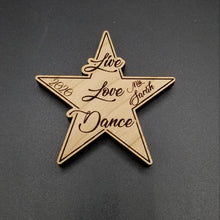 Load image into Gallery viewer, Live love dance star wood magnet
