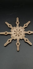 Load image into Gallery viewer, Steam punk snowflake cherry hardwood ornament
