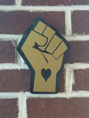 Black lives matter heart fist sign