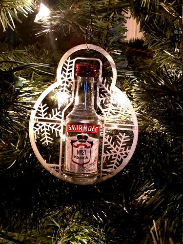 Mini liquor bottle holder acrylic snowflake ornament