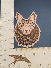 Load image into Gallery viewer, Maine coon cat cherry wood ornament
