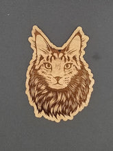 Load image into Gallery viewer, Maine coon cat cherry wood ornament
