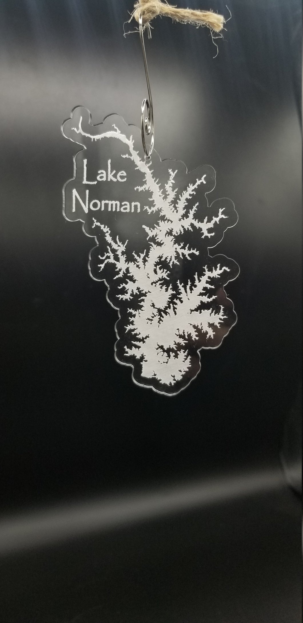 Lake norman laser engraved clear acrylic christmas ornament