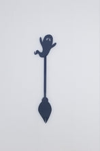 Load image into Gallery viewer, Ghost and broom halloween wand drink stirrer
