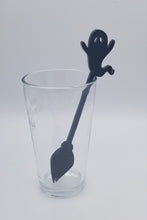 Load image into Gallery viewer, Ghost and broom halloween wand drink stirrer
