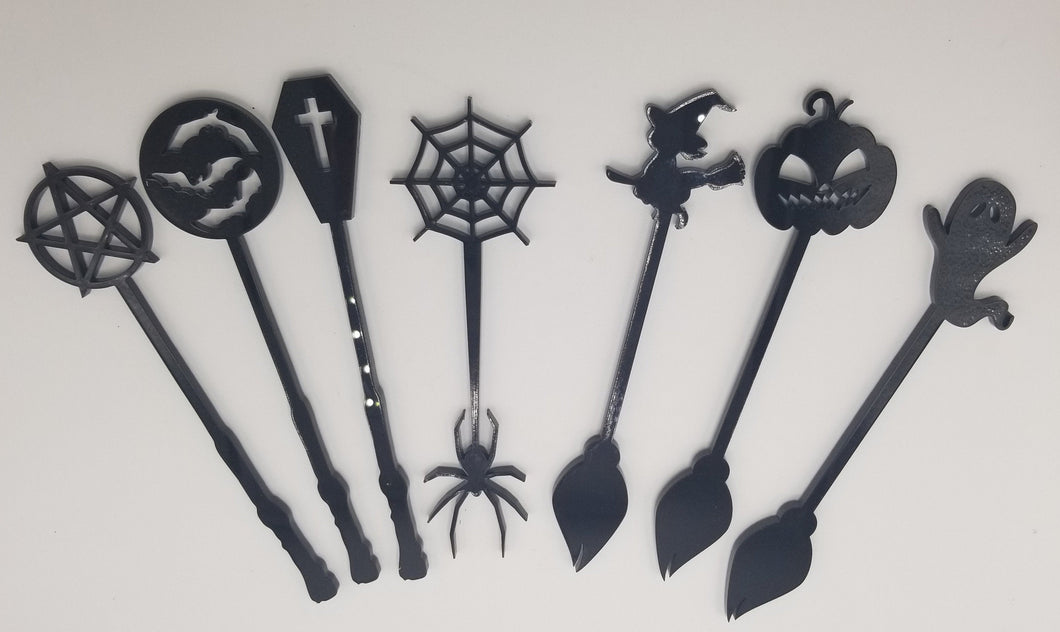 halloween drink stirrer set of 7