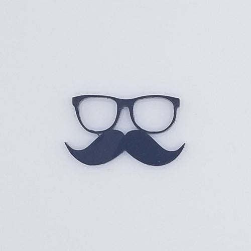 Mustache and glasses cut out black acrylic