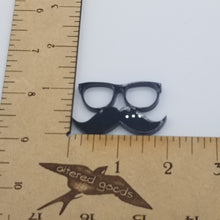 Load image into Gallery viewer, Mustache and glasses cut out black acrylic
