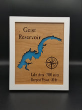 Load image into Gallery viewer, Geist reservoir cut out wooden frame sign
