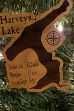 Load image into Gallery viewer, Harveys lake laser engraved cherry wood christmas ornament
