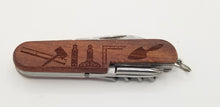 Load image into Gallery viewer, Freemason working tools laser engraved wood handle pocket knife
