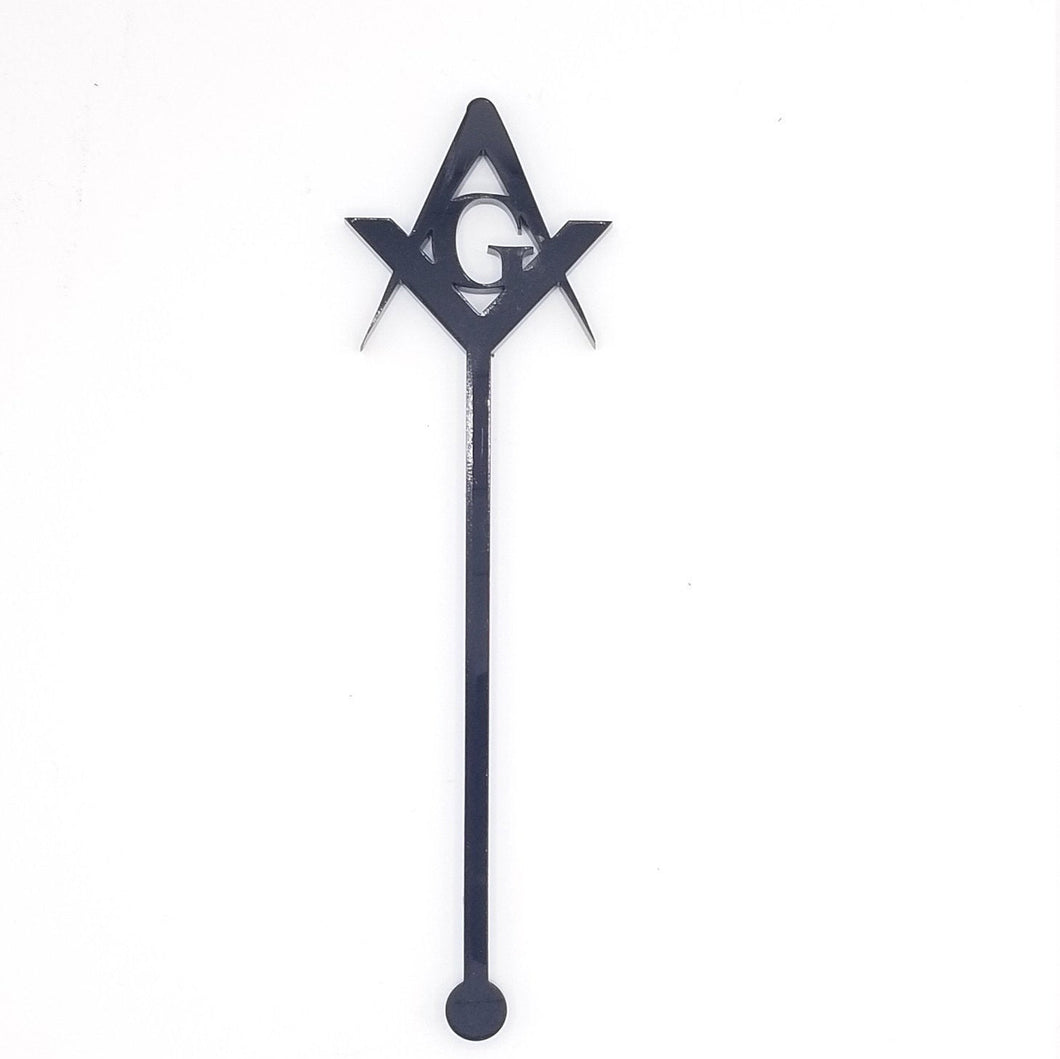 Freemason square and compass drink stirrer