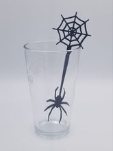 Load image into Gallery viewer, Spider and web halloween wand drink stirrer
