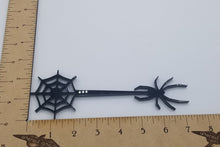 Load image into Gallery viewer, Spider and web halloween wand drink stirrer
