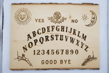 Load image into Gallery viewer, Tree slice spirit board with cedar planchette
