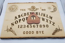 Load image into Gallery viewer, Tree slice spirit board with cedar planchette
