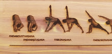 Load image into Gallery viewer, Ashtanga yoga primary series chart laser engraved cedar plywood sign
