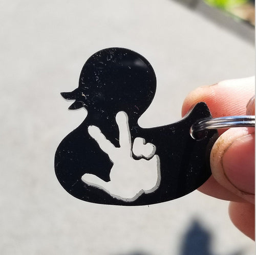 Duck wave cut out acrylic keychain