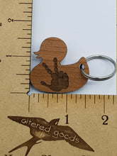 Load image into Gallery viewer, Duck wave cherry wood keychain
