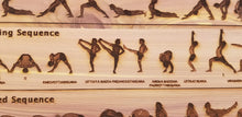 Load image into Gallery viewer, Ashtanga yoga primary series chart laser engraved cedar plywood sign
