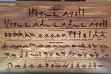 Load image into Gallery viewer, Ashtanga yoga primary series chart laser engraved cedar plywood sign
