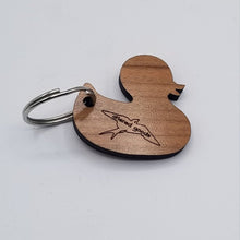 Load image into Gallery viewer, Duck wave cherry wood keychain
