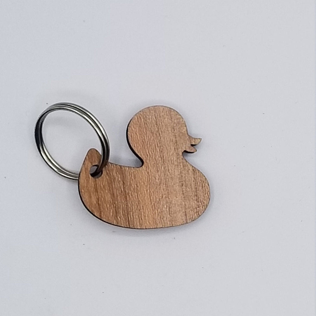 Duck wood keychain