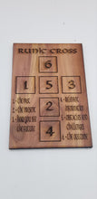 Load image into Gallery viewer, Runic cross spread cedar laser engraved
