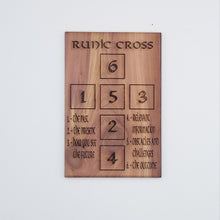 Load image into Gallery viewer, Runic cross spread cedar laser engraved
