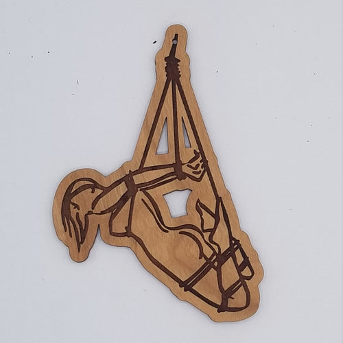 Shibari rope play laser engraved wood ornament c