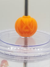 Load image into Gallery viewer, Jack o lantern straw topper
