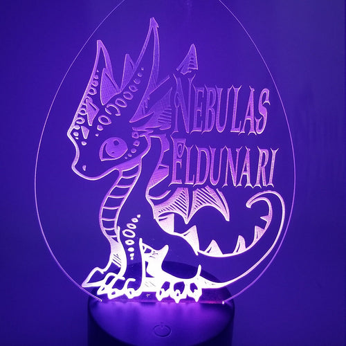 Baby dragon custom name led night light