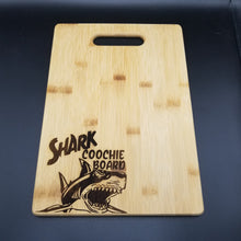 Load image into Gallery viewer, Shark coochie board bamboo cutting board
