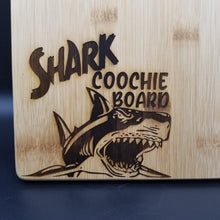 Load image into Gallery viewer, Shark coochie board bamboo cutting board
