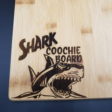 Load image into Gallery viewer, Shark coochie board bamboo cutting board
