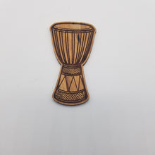 Load image into Gallery viewer, Traditional Djembe laser engraved cherry wood christmas ornament
