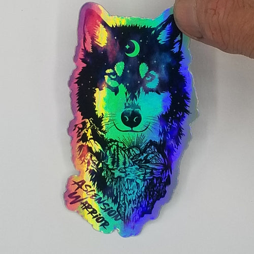 Ascension warrior holographic sticker