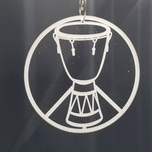 Load image into Gallery viewer, Djembe peace sign laser engraved acrylic cristmas ornament
