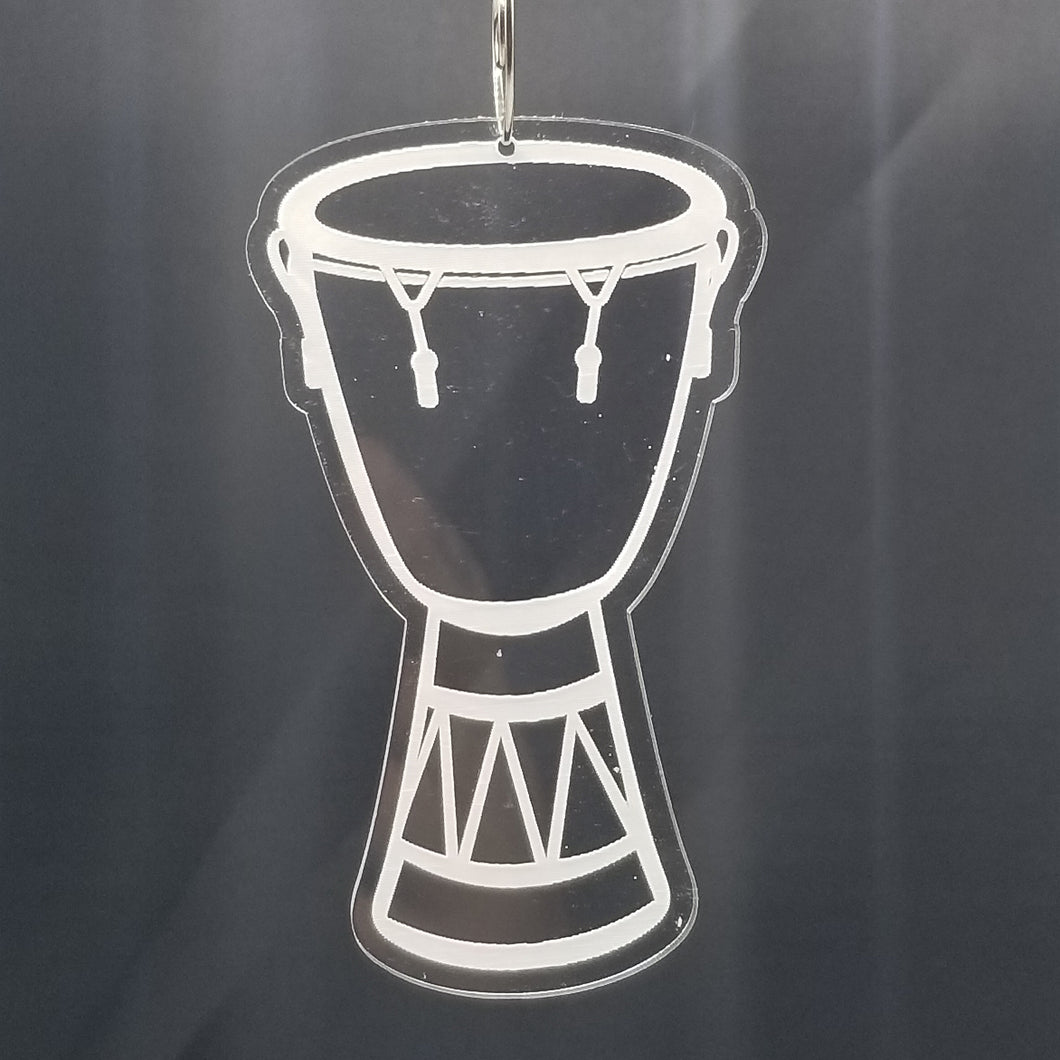 Djembe laser engraved acrylic cristmas ornament