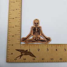 Load image into Gallery viewer, Lotus yoga skeleton wooden ornament
