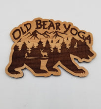 Load image into Gallery viewer, Old bear yoga wooden ornament
