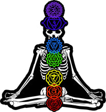 Load image into Gallery viewer, Chakra skeleton yoga sticker
